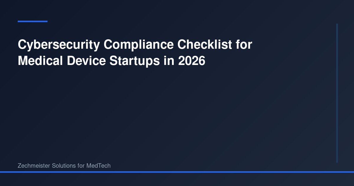 Cybersecurity Compliance Checklist for Medical Device Startups in 2026