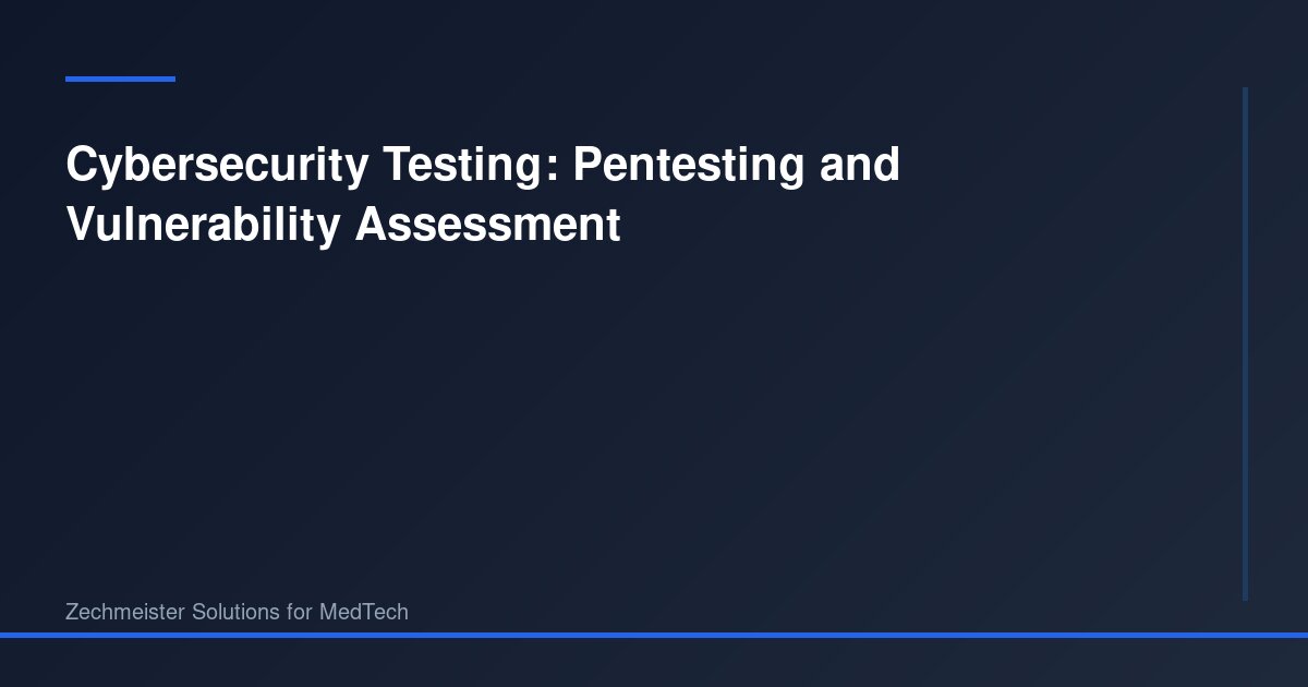 Cybersecurity Testing: Pentesting and Vulnerability Assessment ...