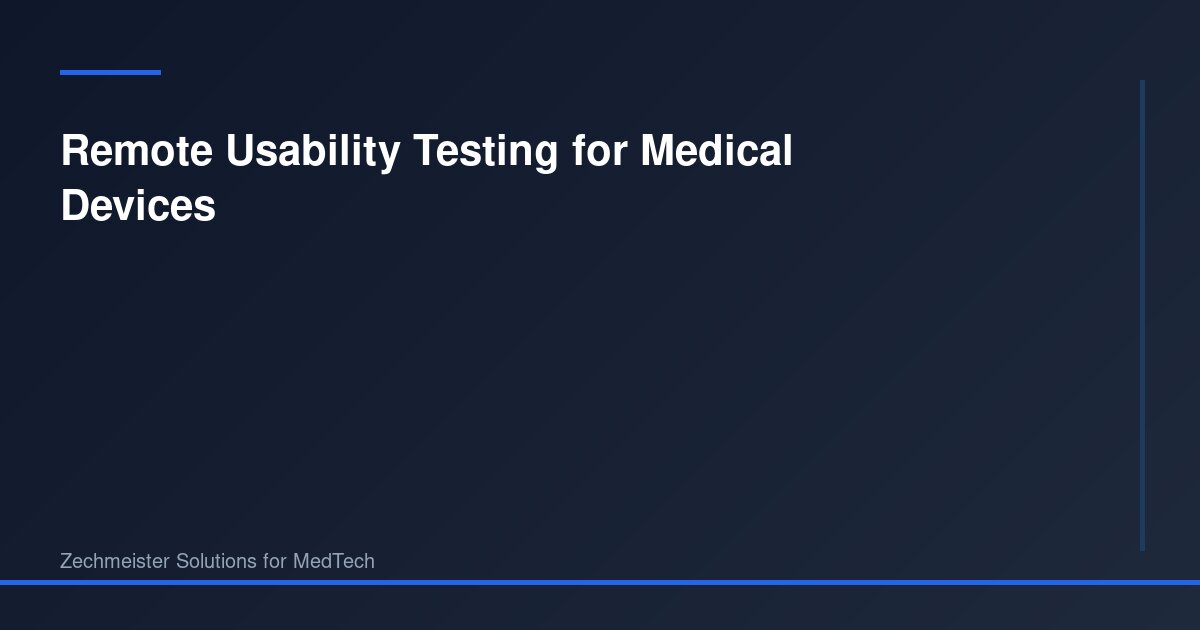 Remote Usability Testing for Medical Devices | Strategic Solutions for ...