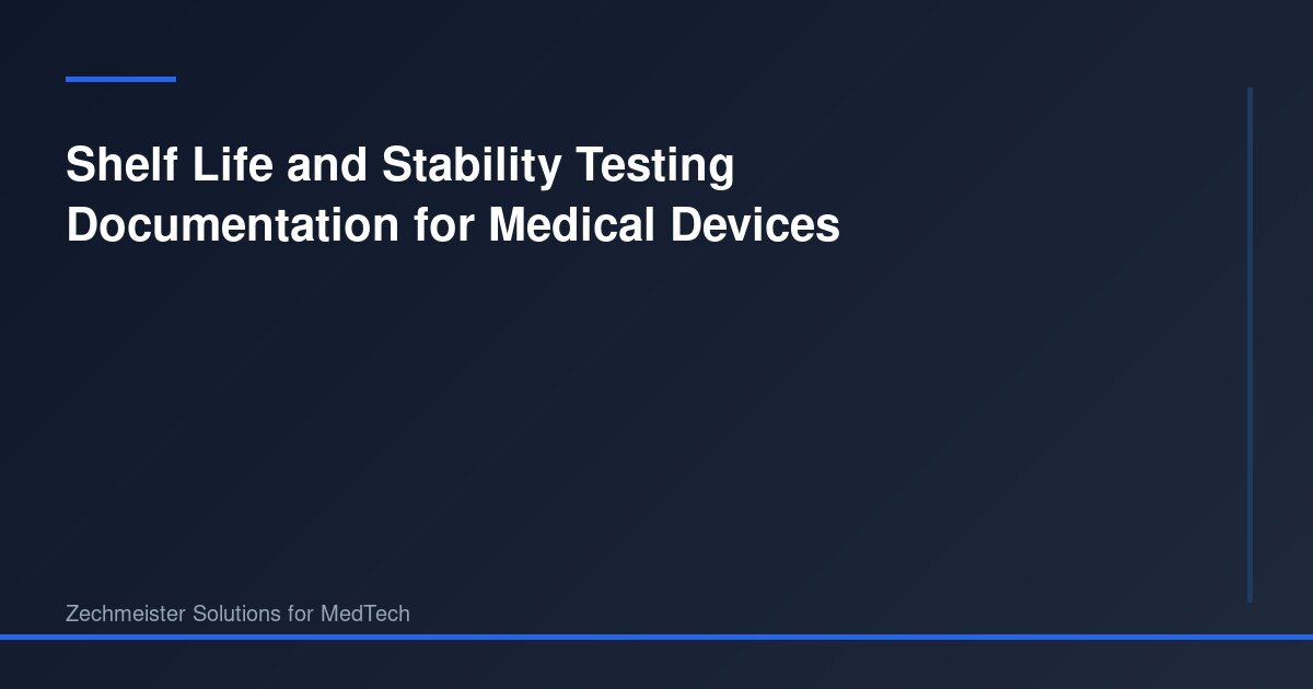 Shelf Life and Stability Testing Documentation for Medical Devices
